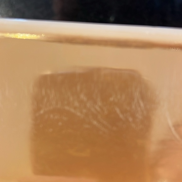 Fire King Peach Opalescent Luster Ware Platonite Loaf Pan - Picture 9 of 9